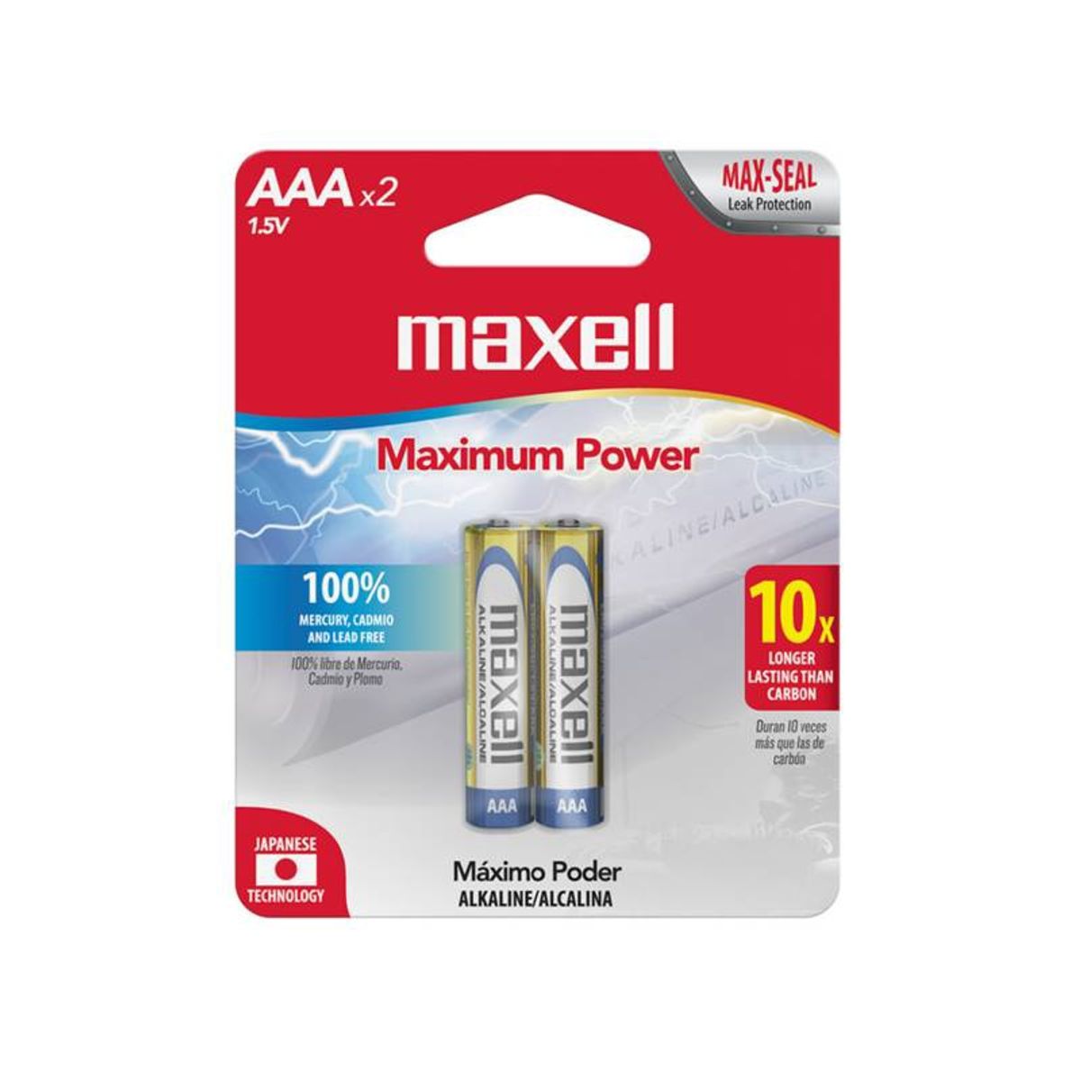 MAXELL - PILAS ALCALINAS MAXELL TAMAÑO AAA 2 UNIDADES