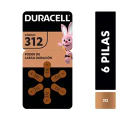 DURACELL - PILAS PARA AUDÍFONOS TAMAÑO 312 X6