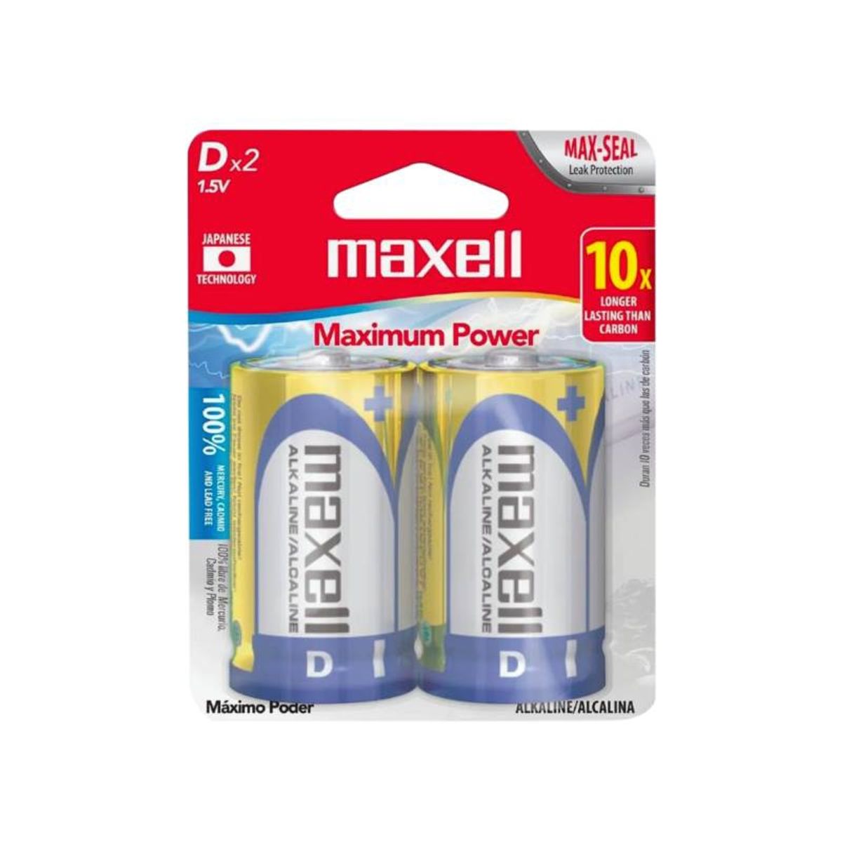 MAXELL - PACK 2 PILAS ALCALINAS TIPO D