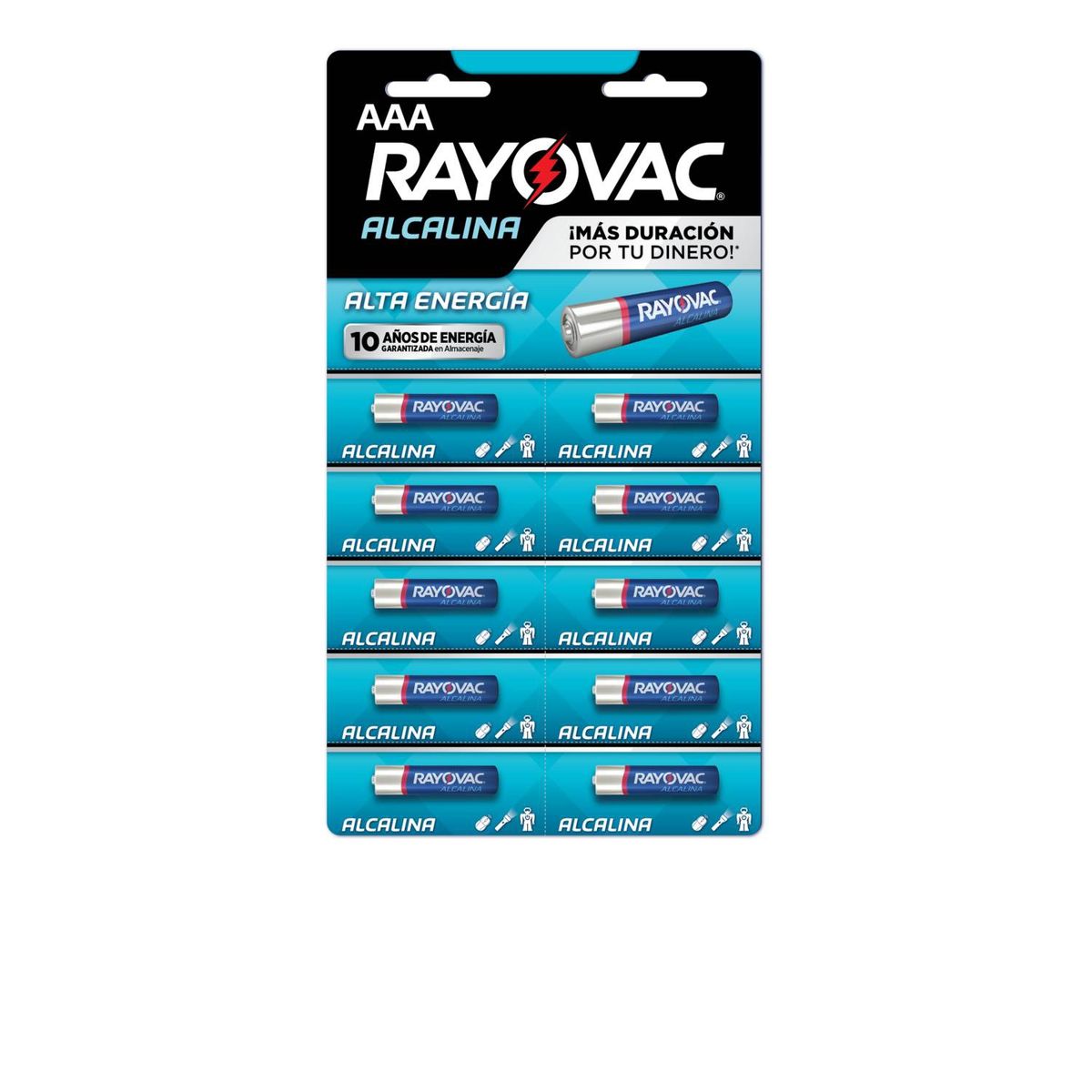RAYOVAC - PILAS ALCALINAS AAA PACK 10 UNIDADES