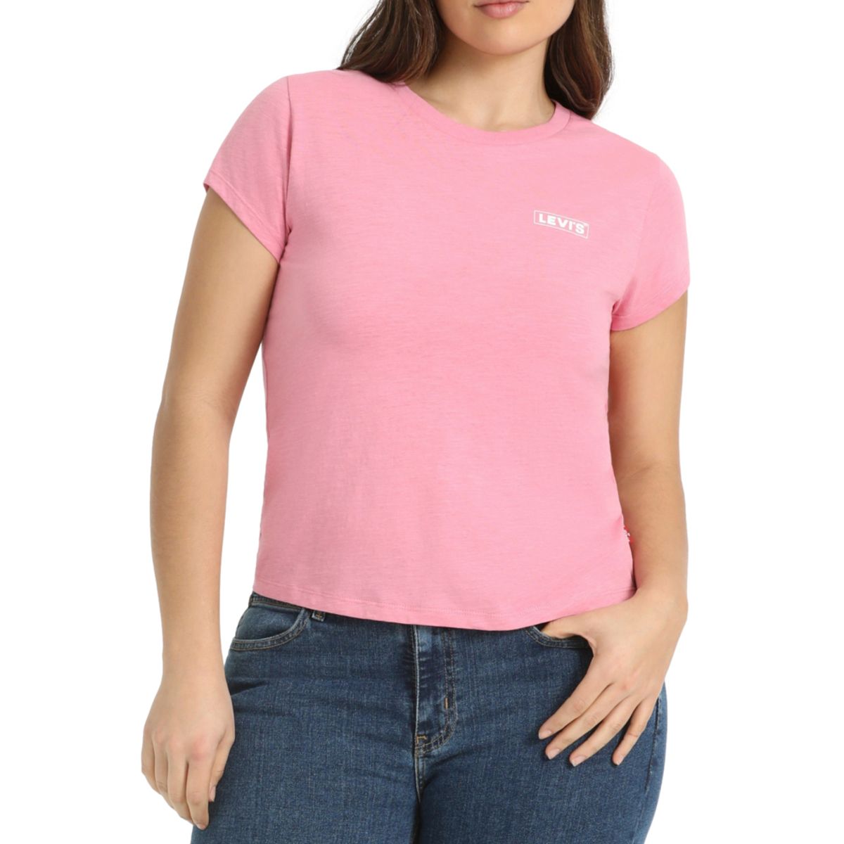 LEVIS - Polera Mujer Regular Fit Mini Logo Rosado Levis