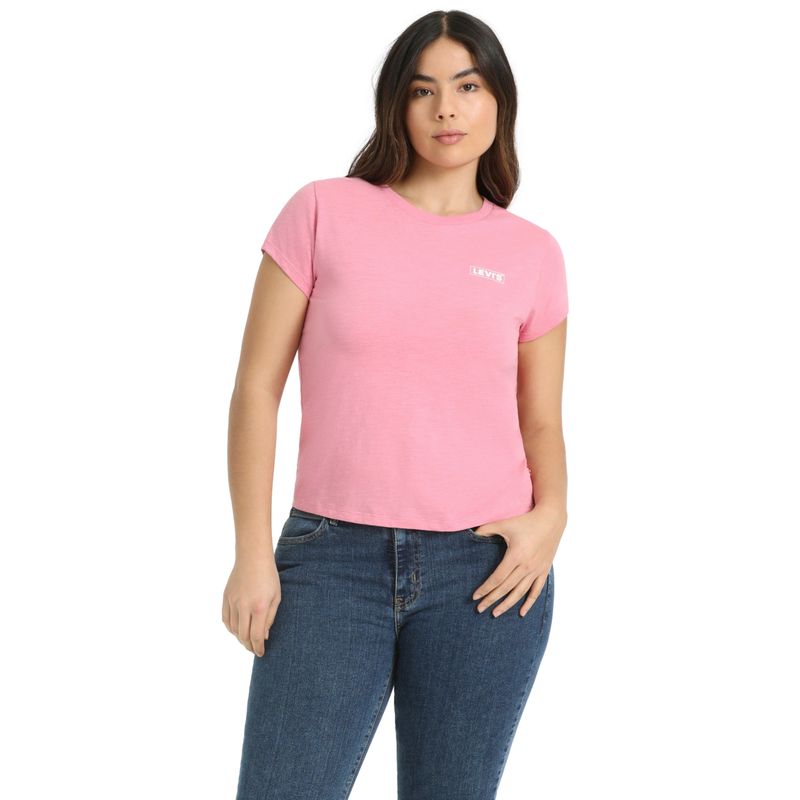 LEVIS - Polera Mujer Regular Fit Mini Logo Rosado Levis