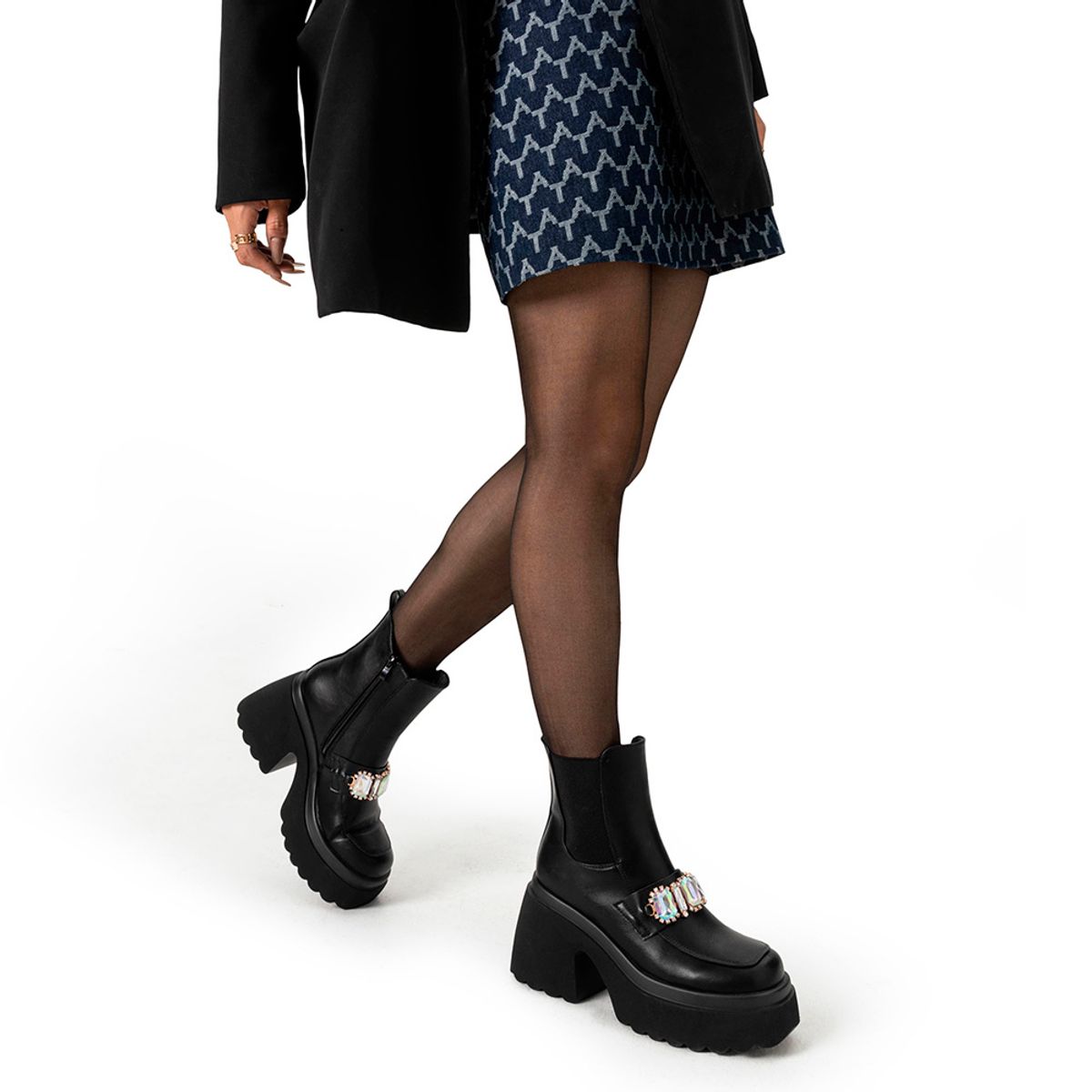 WEIDE - Botin Negro Casual Mujer Weide DH71