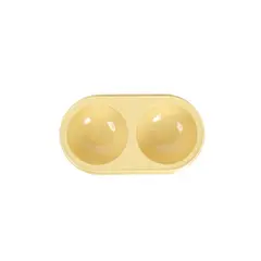 HOMEWELL - Plato Doble Para Mascota Amarillo 27*15*5,5Cm