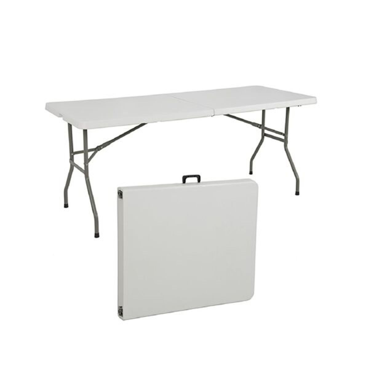 GENERICO - Mesa Plegable Tipo Maleta 180cm Arma Fácil Blanca
