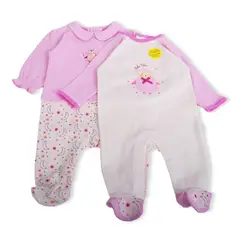 PILLIN - Pack 2 Pzas Osito Bebé Niña Multicolor