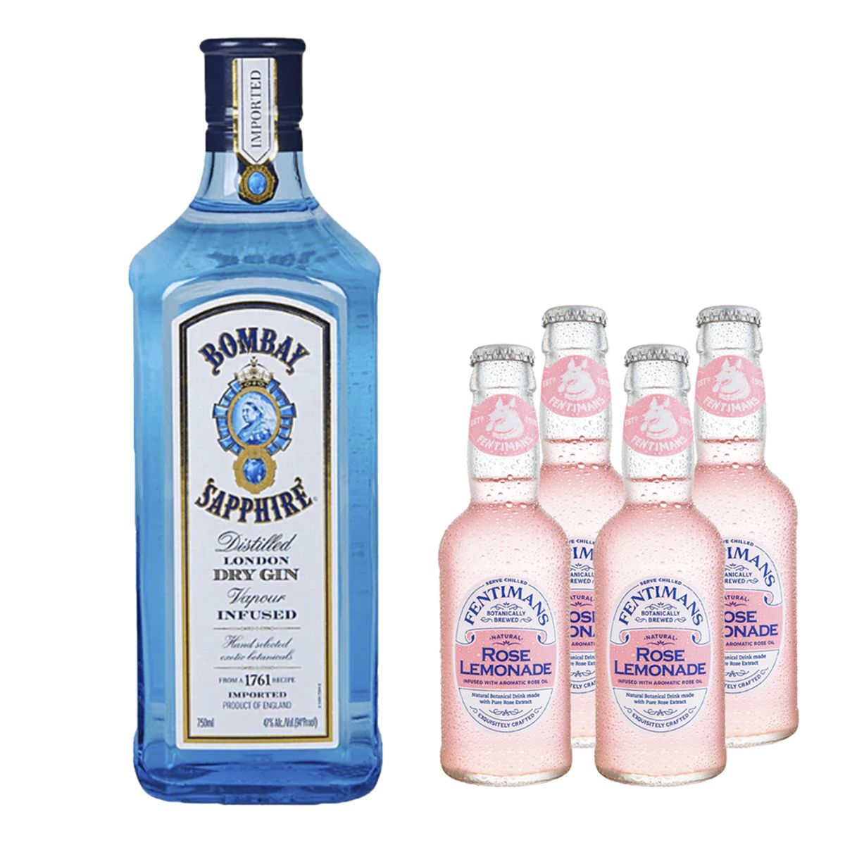 BOMBAY - Gin Bombay Sapphire 700cc + 4x Fentimans Rosé 200cc