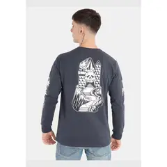 VOLCOM - Polera Astrong Tower Ls Tee Gris Hombre