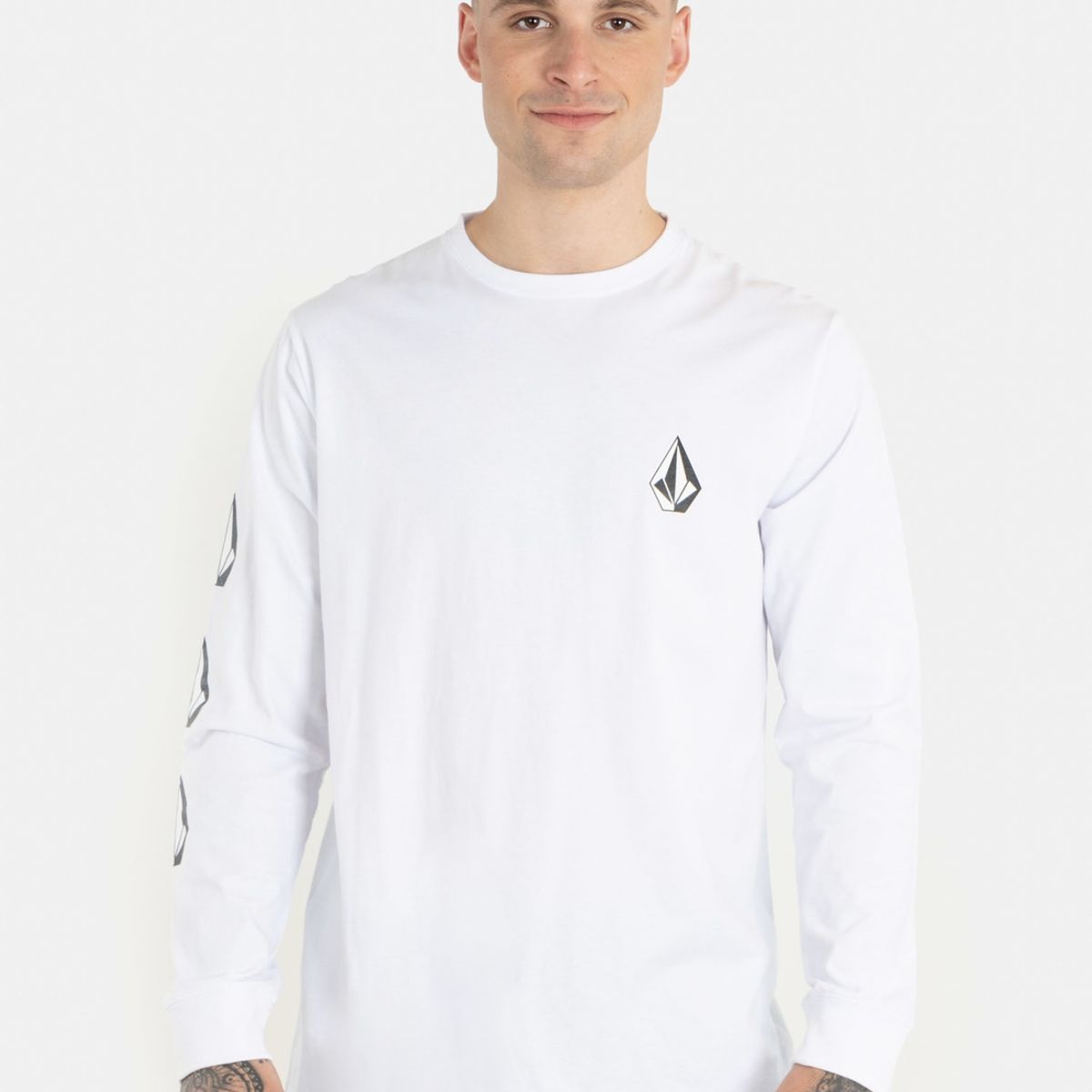 VOLCOM - Polera Iconic Stone Ls Tee Blanco Hombre Volcom.
