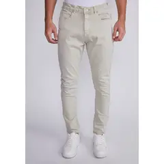 SIOUX - Jeans Hombre Beige Super Slim Con Roturas