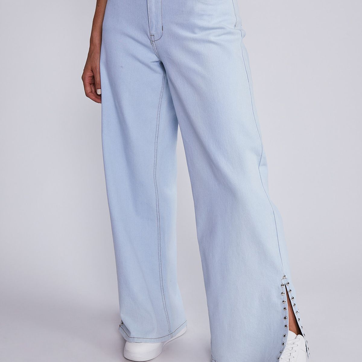 SIOUX - Jeans Mujer Azul Wide Leg Tachas Costado Sioux
