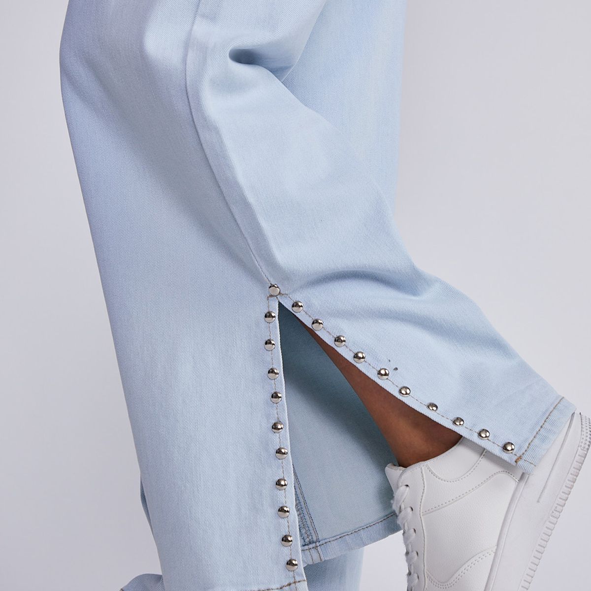 SIOUX - Jeans Mujer Azul Wide Leg Tachas Costado Sioux
