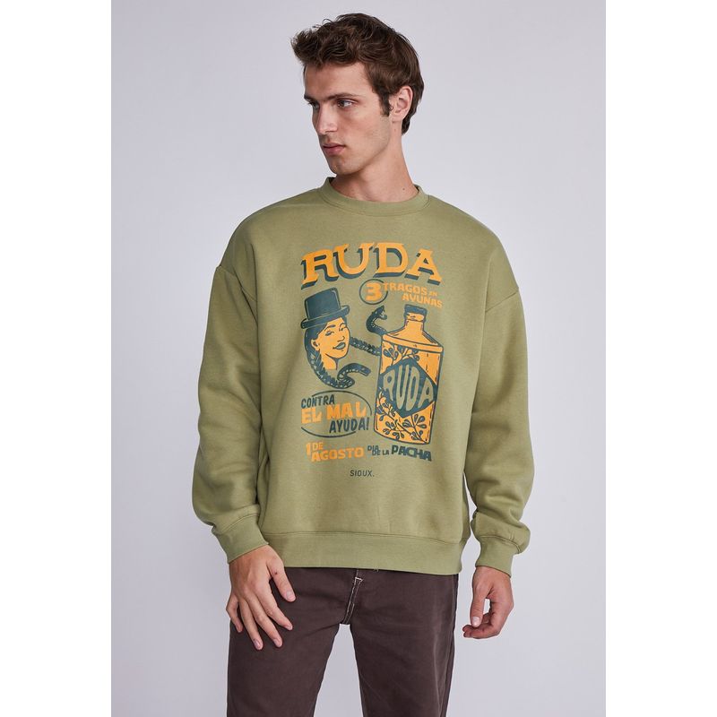 SIOUX - Polerón Hombre Verde Ruda Sioux
