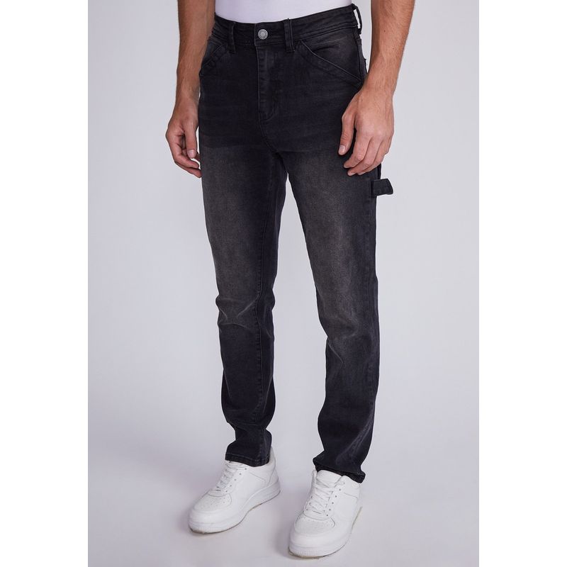 SIOUX - Jeans Hombre Negro Slim Bolsillos Carpintero Sioux