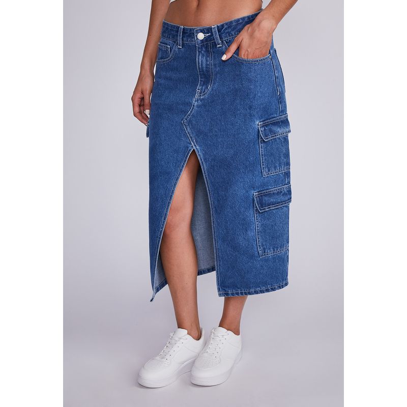 SIOUX - Falda Mujer Azul Denim Sioux
