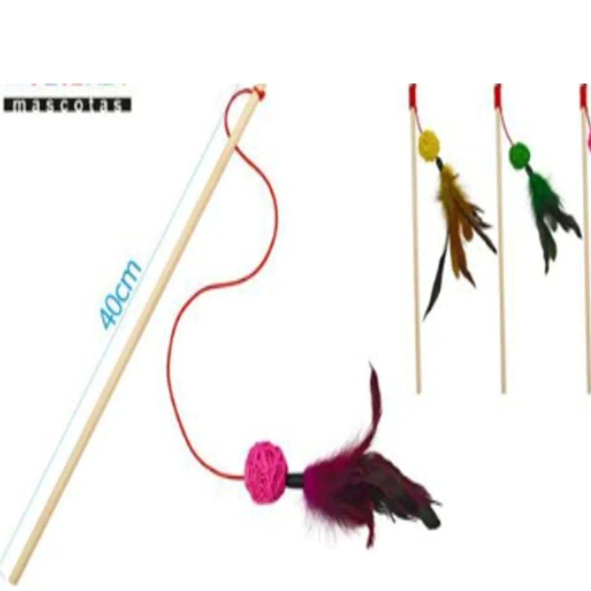 GENERICO - Juguete Gato Mimo Varilla 40cm Colores Surtidos