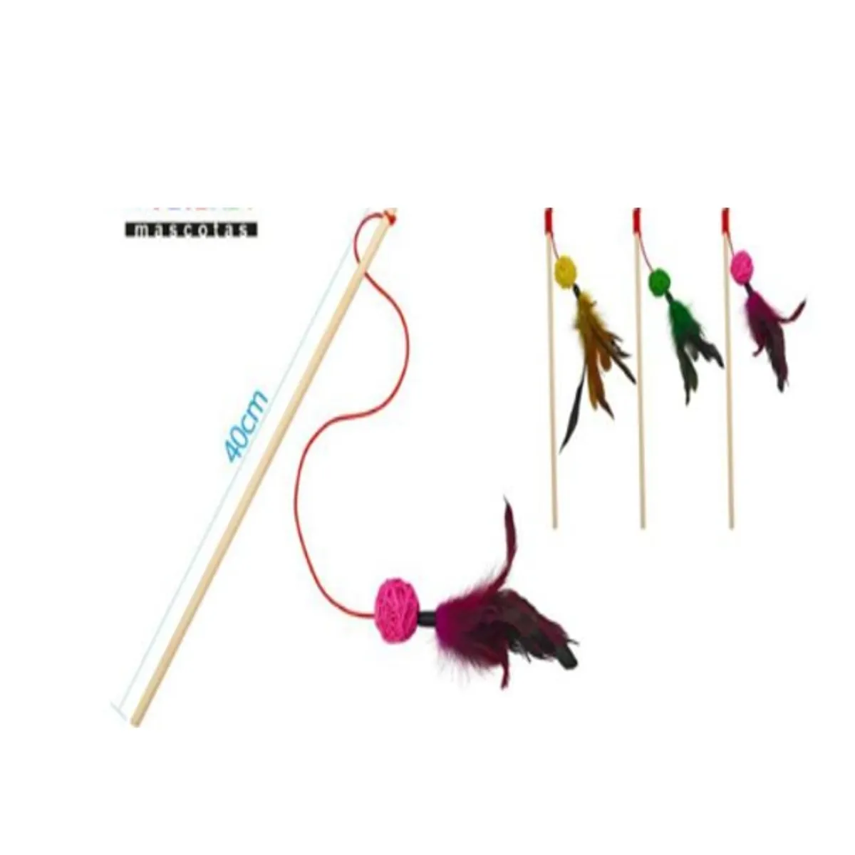 GENERICO - Juguete Gato Mimo Varilla 40cm Colores Surtidos