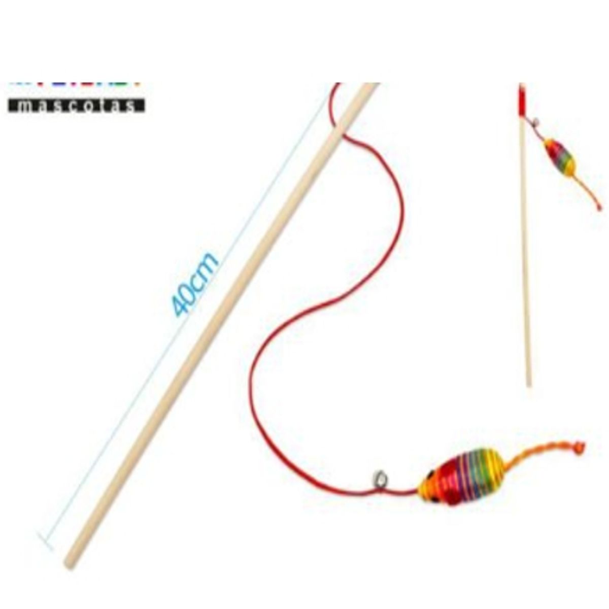 GENERICO - Juguete Gato Mimo Varilla 40cm Colores Raton
