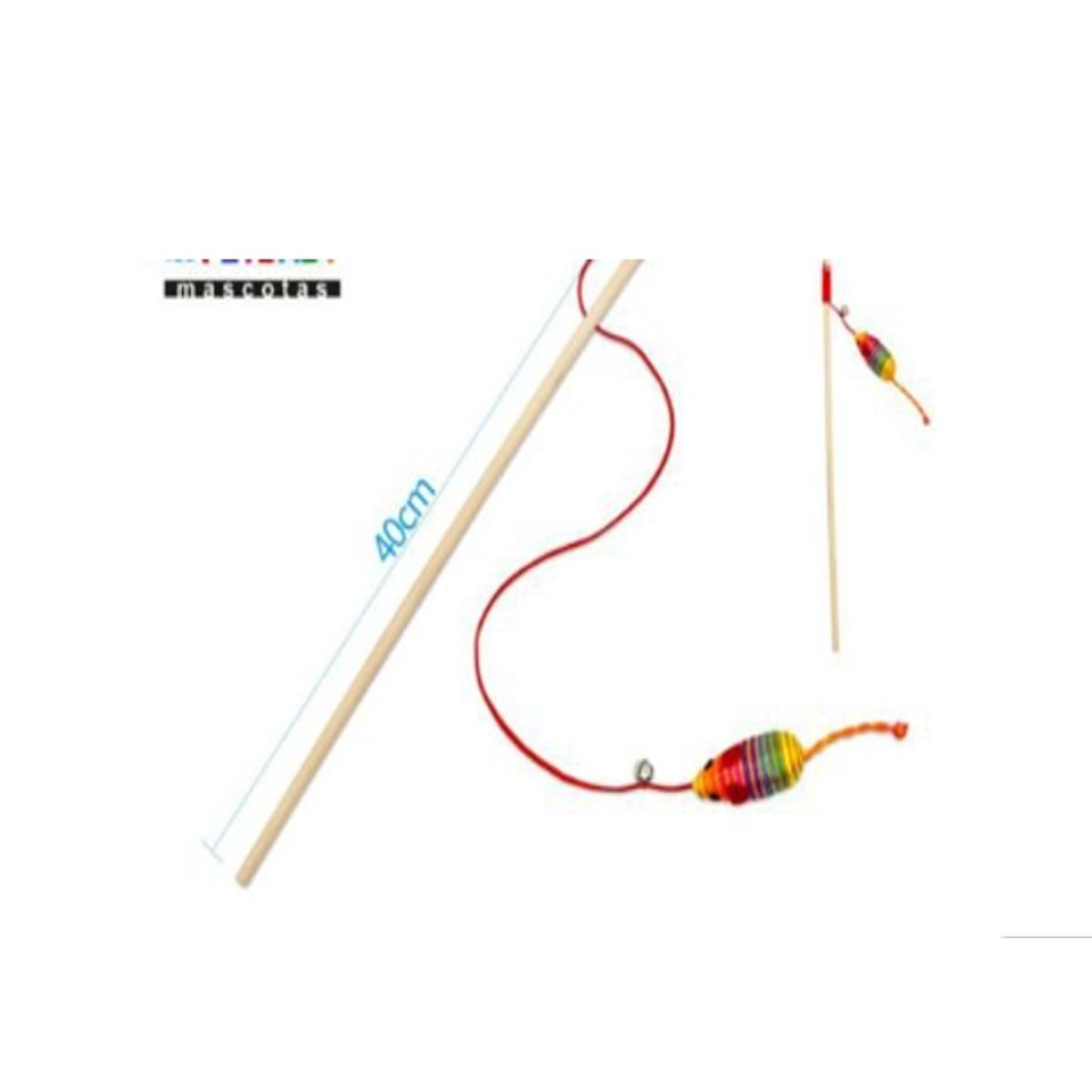GENERICO - Juguete Gato Mimo Varilla 40cm Colores Raton