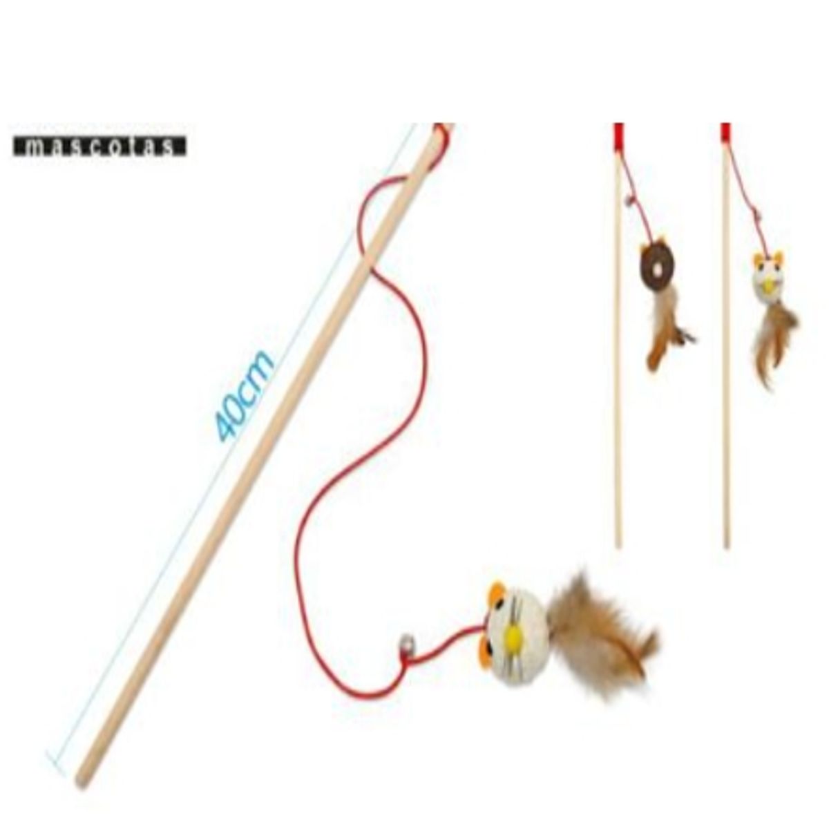 GENERICO - Juguete Gato Mimo Varilla 40cm Colores Surtidos