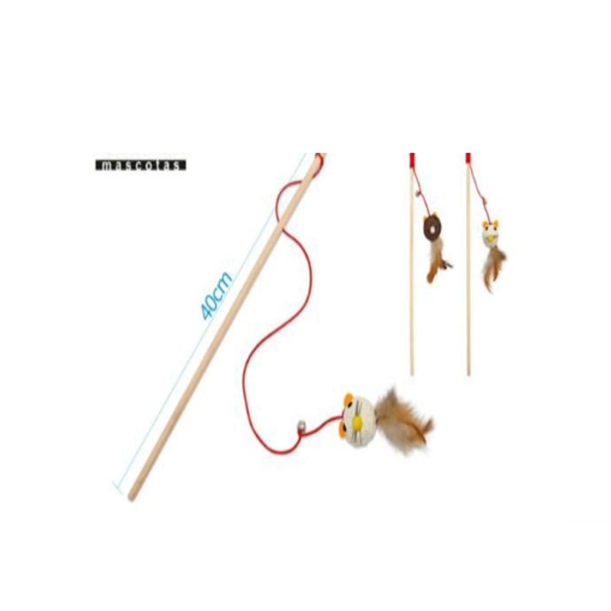 GENERICO - Juguete Gato Mimo Varilla 40cm Colores Surtidos