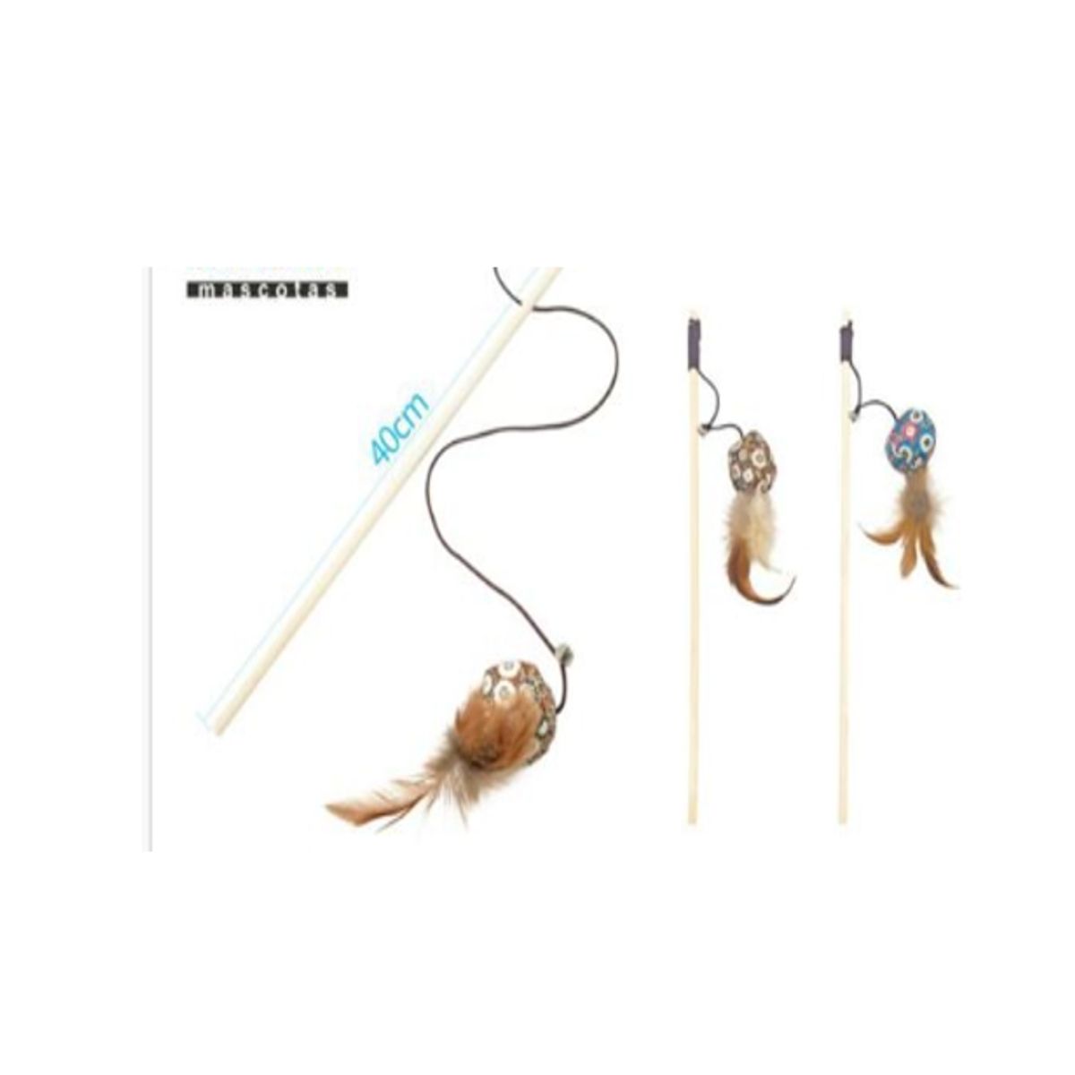 GENERICO - Juguete Gato Mimo Varilla 40cm Colores Surtidos