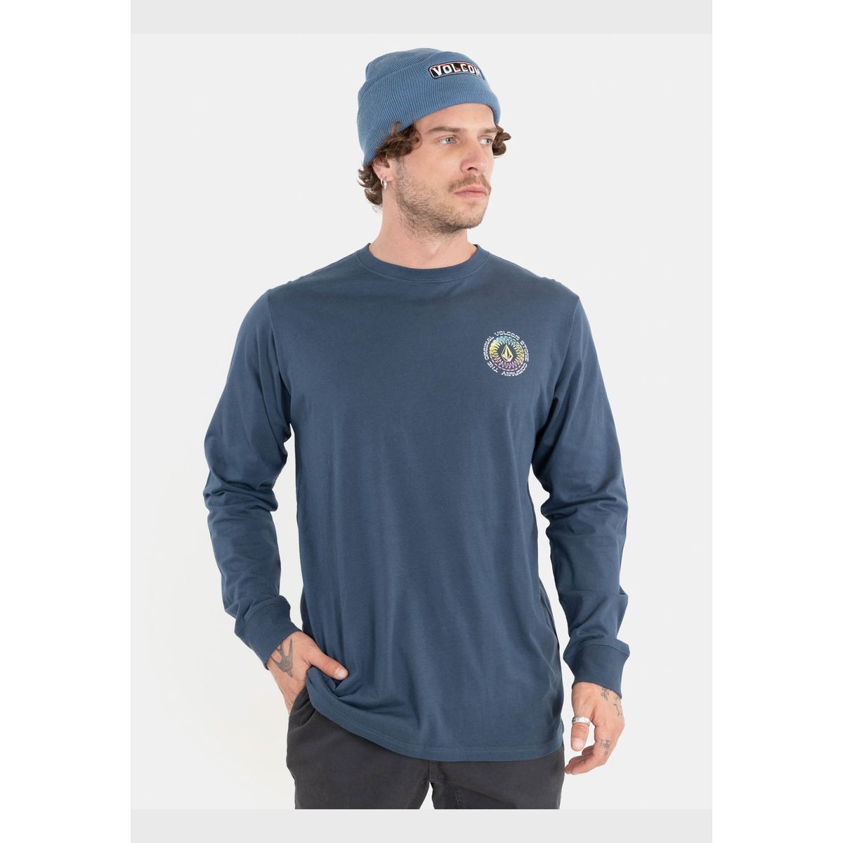 VOLCOM - Polera Sol´D Out Ls Tee Azul Marino Hombre Volcom