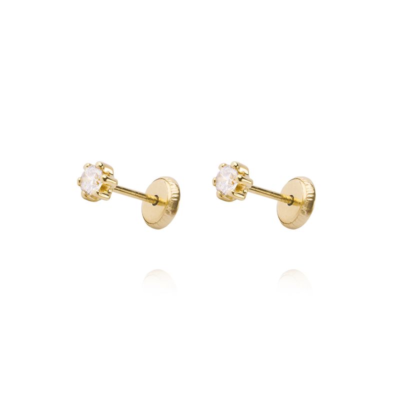 JB JOYAS BARON - Aros de Oro 9kt Circon 3mm 6 Grifas