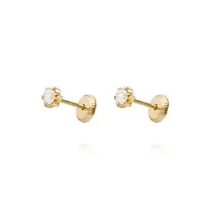 JB JOYAS BARON - Aros de Oro 9kt Circon 3mm 6 Grifas