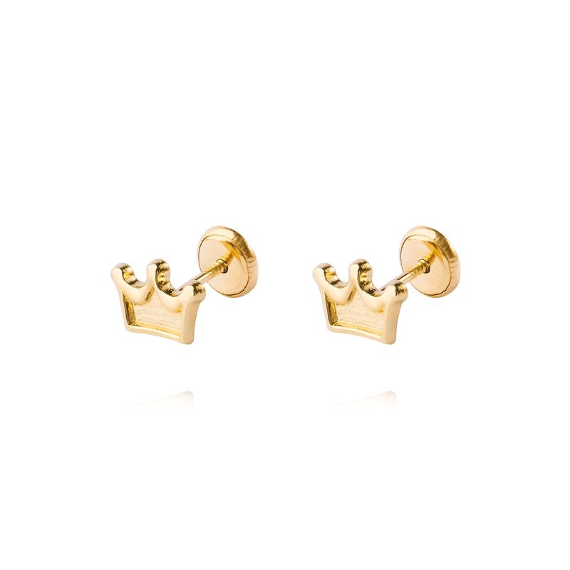 JB JOYAS BARON - Aros de Oro 9kt Corona Real