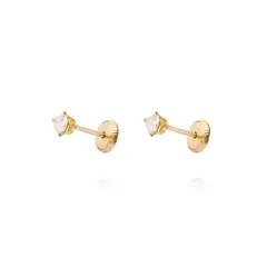 JB JOYAS BARON - Aros de Oro 9kt Corazon Circon pequeño 3 Grifas