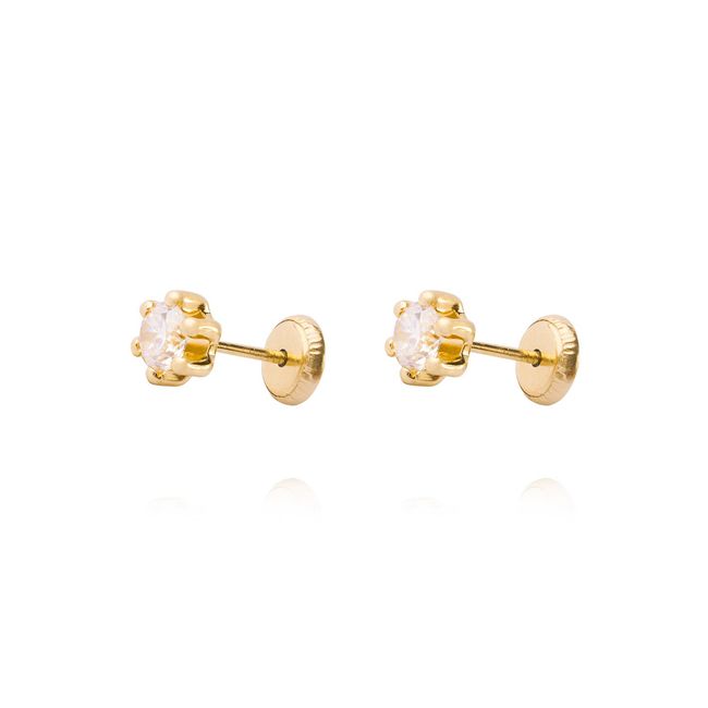 JB JOYAS BARON - Aros de Oro 9kt Circon 4mm 6 Grifas