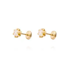 JB JOYAS BARON - Aros de Oro 9kt Circon 4mm 6 Grifas