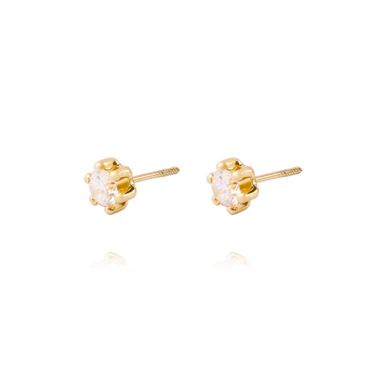 JB JOYAS BARON - Aros de Oro 9kt Circon 4mm 6 Grifas