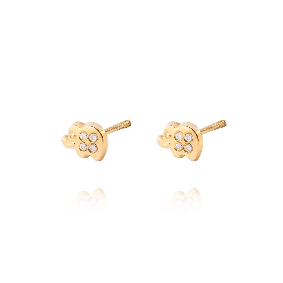 JB JOYAS BARON - Aros de Oro 9kt Elefante Circon