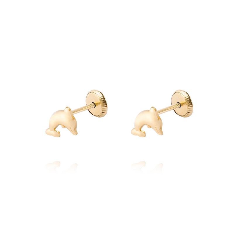 JB JOYAS BARON - Aros de Oro 9kt Delfín Pequeño