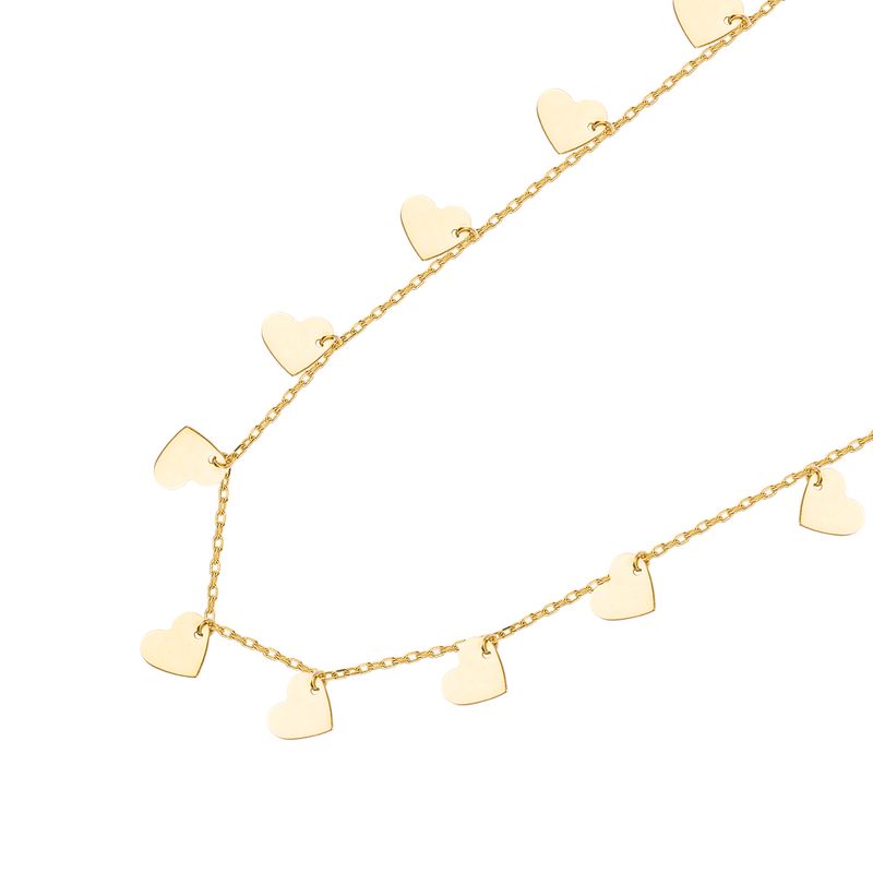 JB JOYAS BARON - Collar Oro Amarillo 18kt Modelo Corazones en Cadeneta