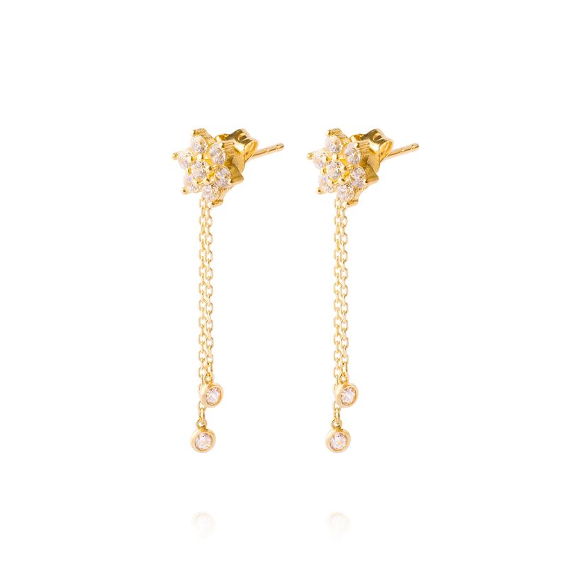 JB JOYAS BARON - Aros de Oro 18kt Modelo Roseta Colgante