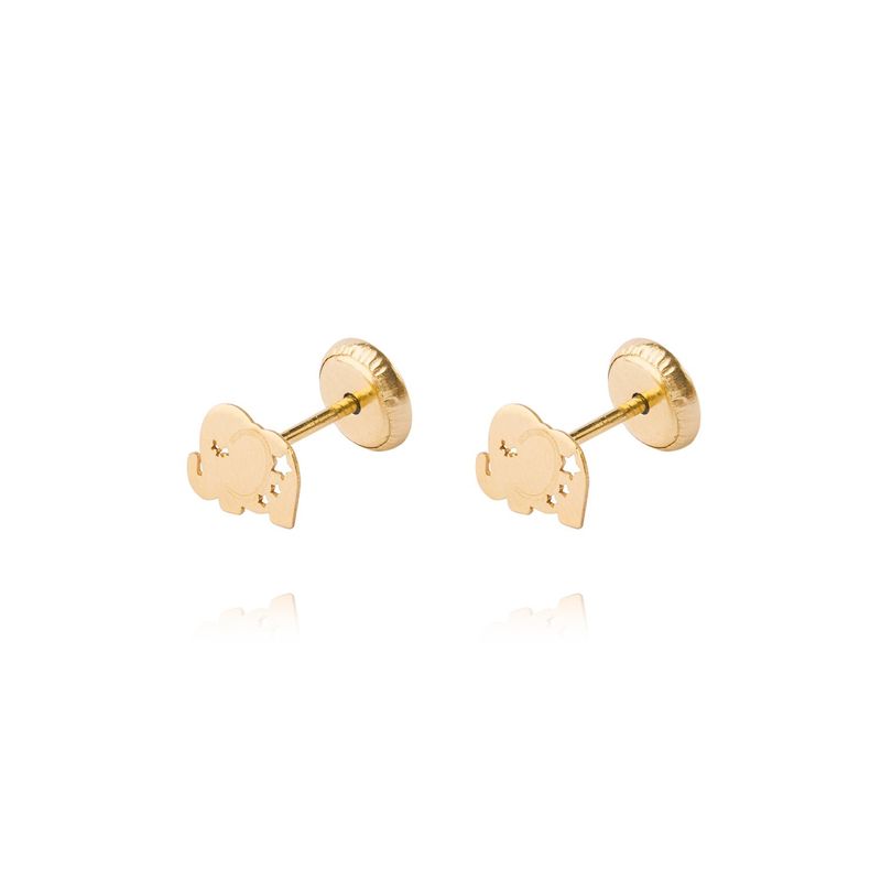 JB JOYAS BARON - Aros de Oro 9kt Elefante Calado