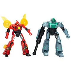 TRANSFORMERS - Figura de Acción EarthSpark Cyber-Combiner Terran Twitch y Robby Malto