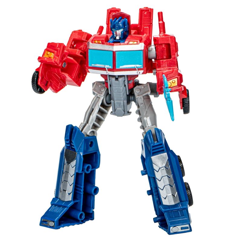 TRANSFORMERS - Figura de Acción Transformers EarthSpark Optimus Prime Con Remolque de Combate