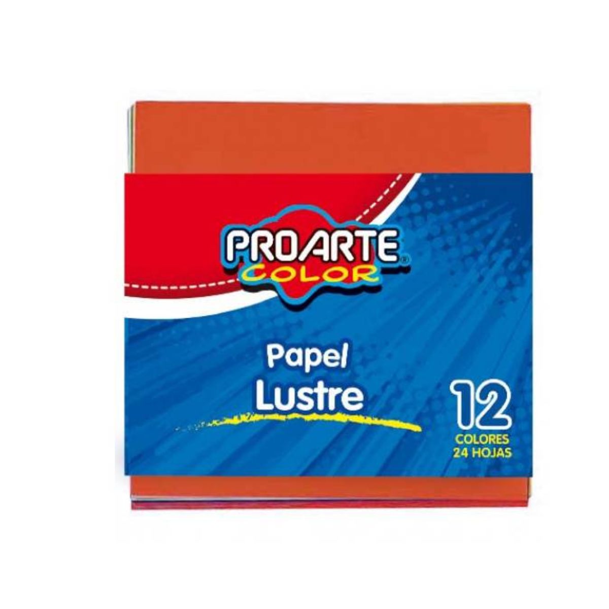 PROARTE - PACK X5 PAPEL LUSTRE 10X10 BRILLANTE 12 COLORES
