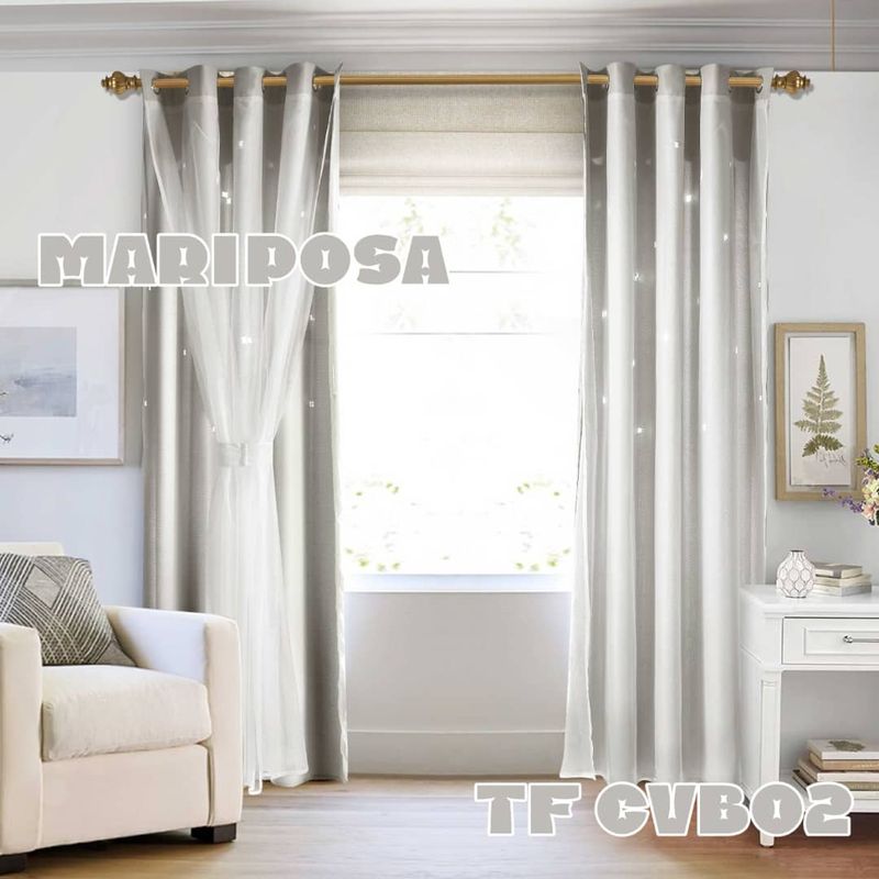 GENERICO - CORTINA ROMANTICAS VISILLOS BORDADOS  2 PAÑOS 140X230CM C/U TF