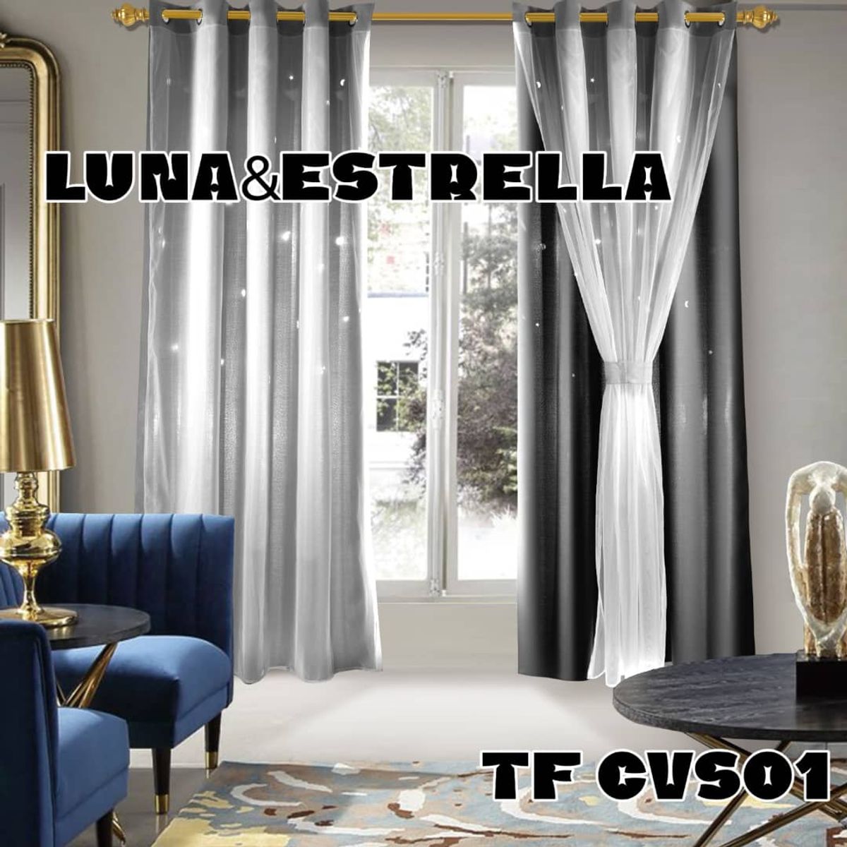 GENERICO - CORTINA ROMANTICAS VISILLOS BORDADOS  2 PAÑOS 140X230CM C/U TF