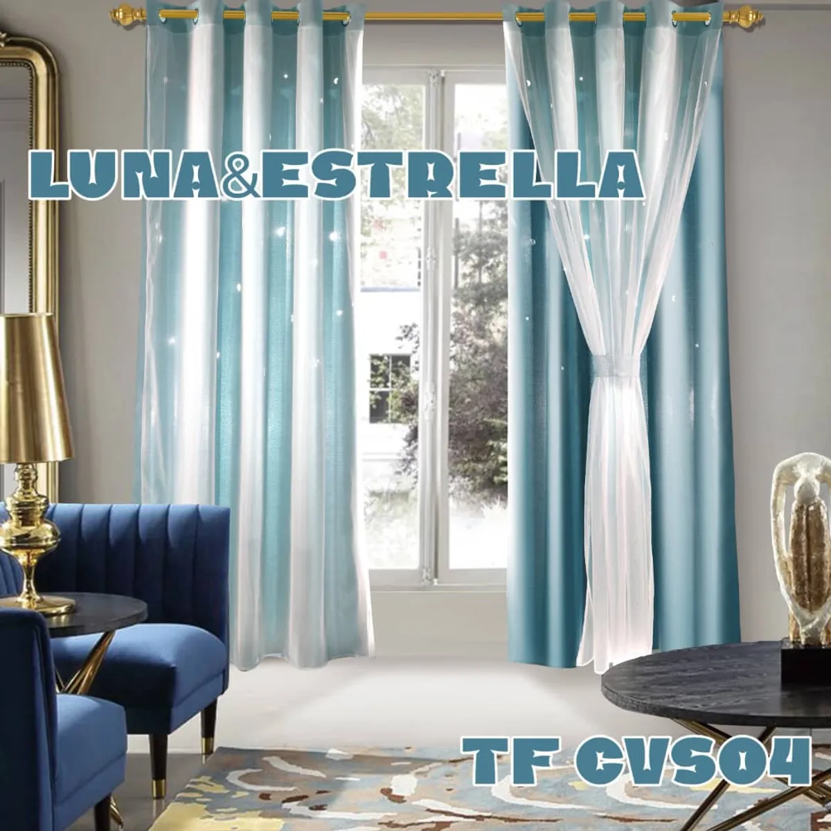 GENERICO - CORTINA ROMANTICAS VISILLOS BORDADOS  2 PAÑOS 140X230CM C/U TF