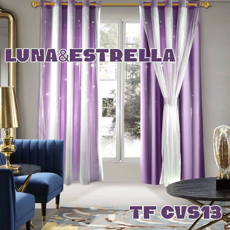 GENERICO - CORTINA ROMANTICAS VISILLOS BORDADOS  2 PAÑOS 140X230CM C/U TF