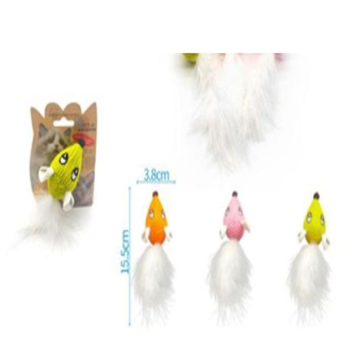 GENERICO - Juguete Para Gato Diseño Ratón Colores Surtidos Plumas