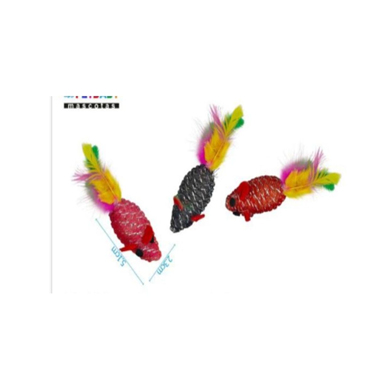 GENERICO - Juguete Para Gato Diseño Ratón Colores Surtidos Plumas