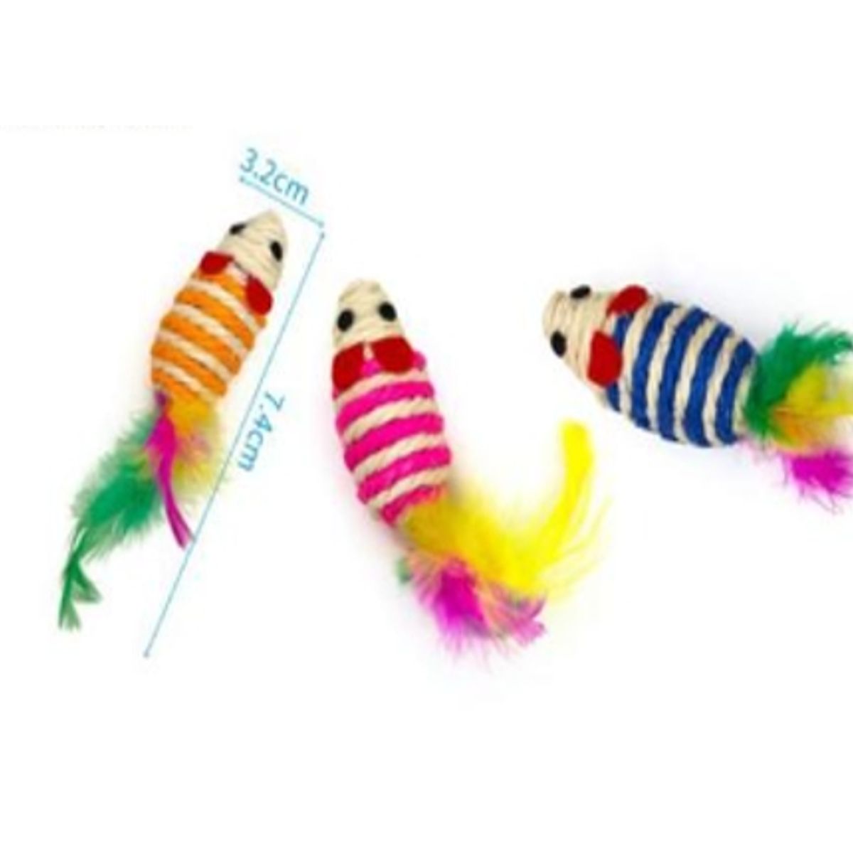 GENERICO - Juguete Para Gato Diseño Ratón Colores Surtidos Plumas