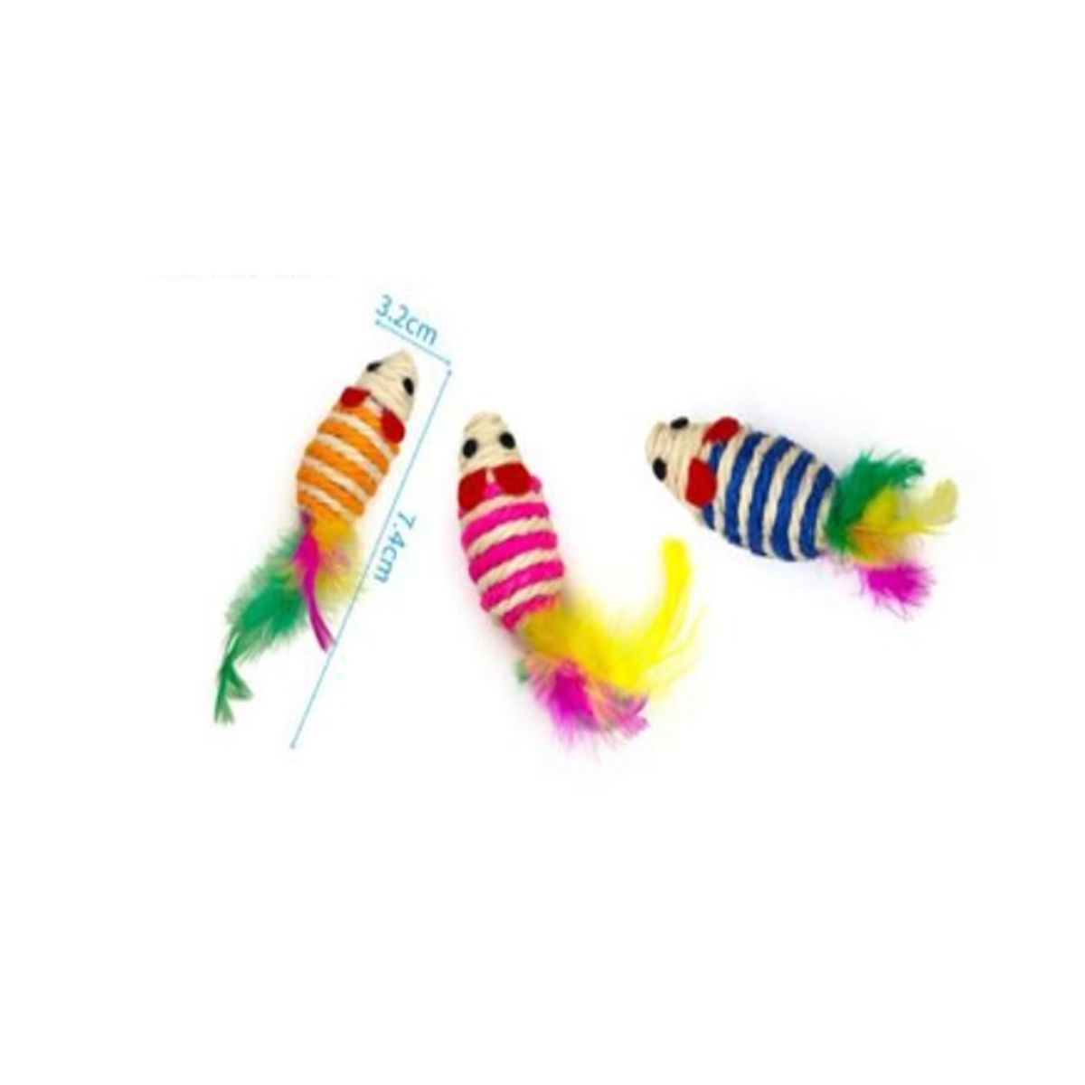 GENERICO - Juguete Para Gato Diseño Ratón Colores Surtidos Plumas